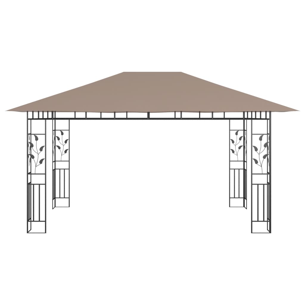 Vidaxl arbor with mosquito net 180 g m² 4x3x2.73 m taupe