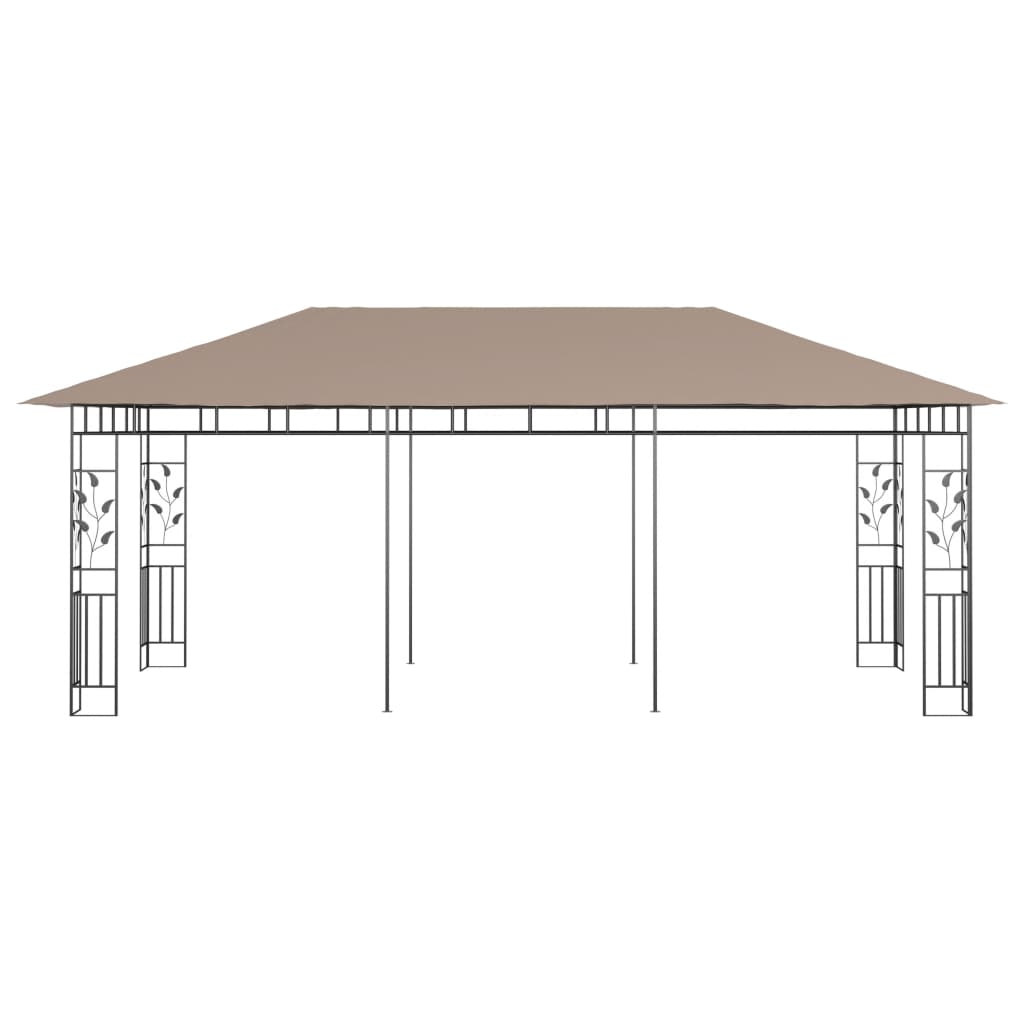 Vidaxl Arbor med myggnät 180 g m² 6x3x2,73 m taupe