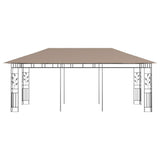 Vidaxl arbor with mosquito net 180 g m² 6x3x2.73 m taupe