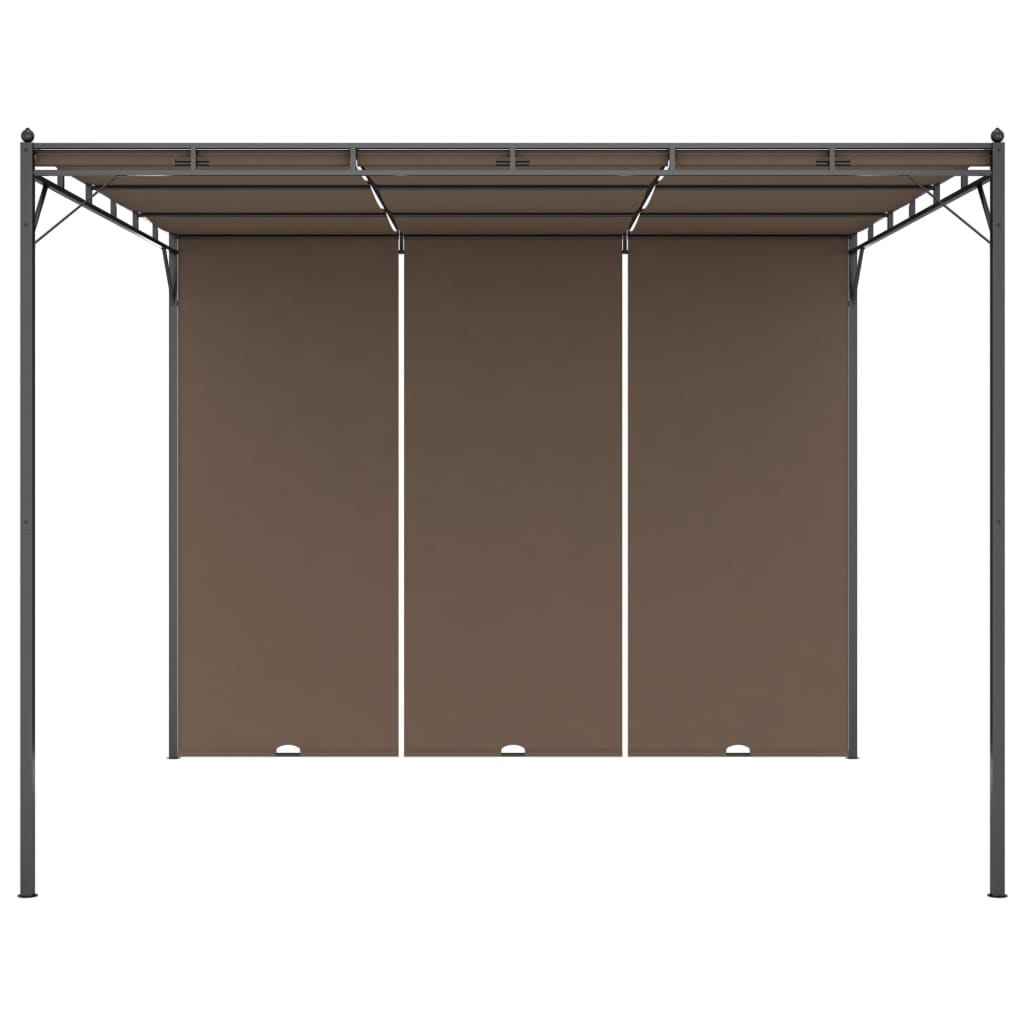 Vidaxl Garden Practor mit Seitenvorhang 3x3x2,25 m Taupe