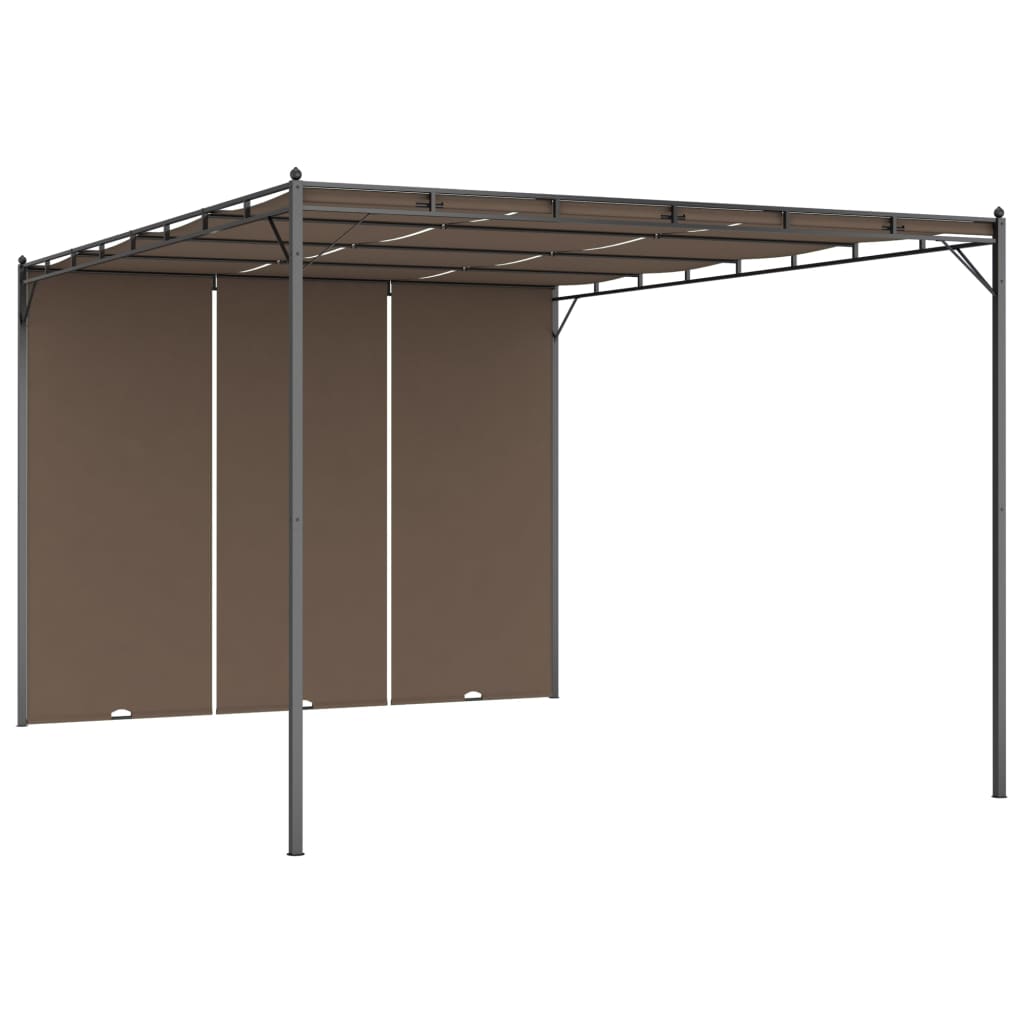 Vidaxl Garden Practor with Side Curtain 4x3x2.25 M taupe