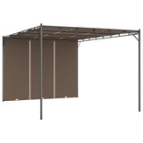 VidaXL Tuinprieel met zijgordijn 4x3x2,25 m taupe