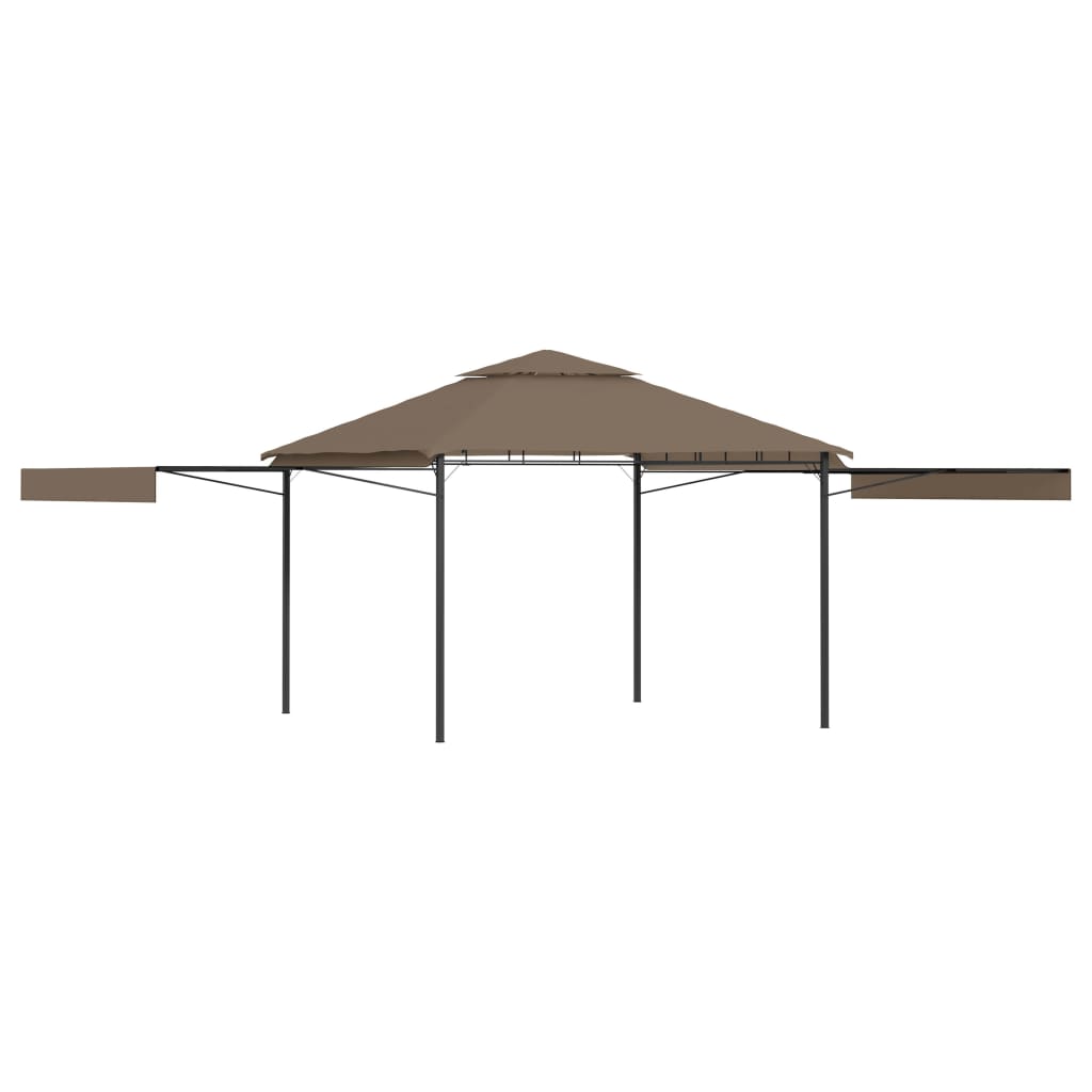 Vidaxl -Laube mit ausziehbaren Dächern 180 g m² 3x3x2,75 m Taupe