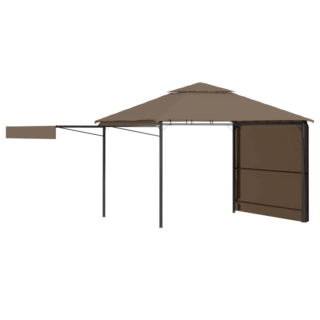 Vidaxl arbor with extendable roofs 180 g m² 3x3x2.75 m Taupe