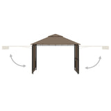 Vidaxl arbor with extendable roofs 180 g m² 3x3x2.75 m Taupe