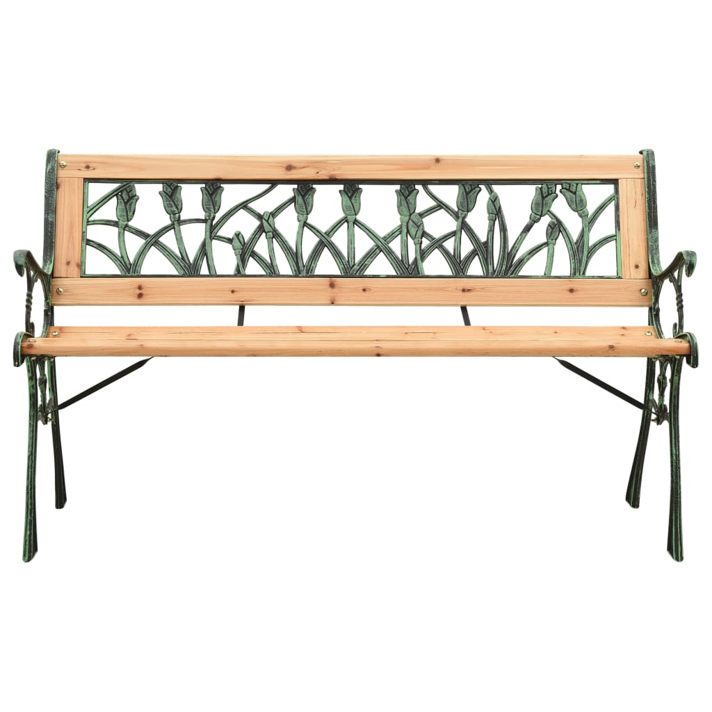 Vidaxl tuinbank 122 cm gietijzer en massief vurenhout