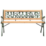 Vidaxl tuinbank 122 cm gietijzer en massief vurenhout