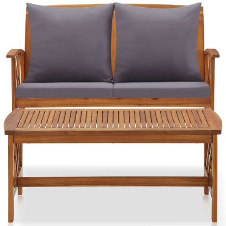 Vidaxl 2-delige loungeset met kussens massief acaciahout