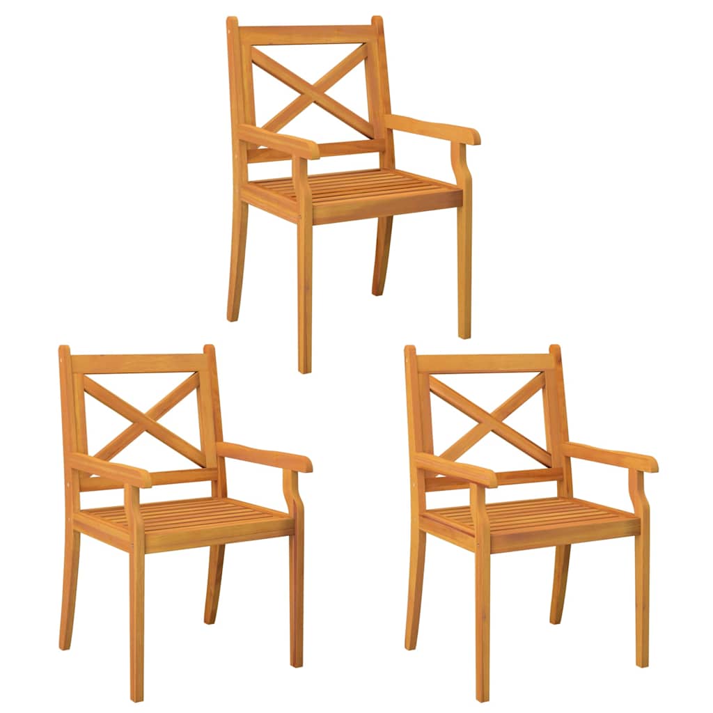 Vidaxl tuinstoelen 3 st massief acaciahout