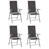 Vidaxl tuinstoelen 4 st inklapbaar textileen zwart