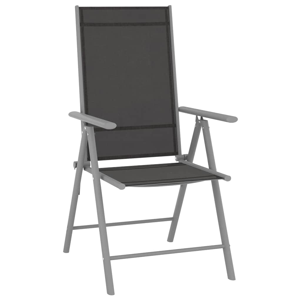 Vidaxl tuinstoelen 4 st inklapbaar textileen zwart