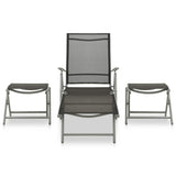 Vidaxl 3-delige loungeset textileen en aluminium zilverkleurig