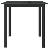 Vidaxl tuintafel 80x80x74 cm aluminium en glas zwart