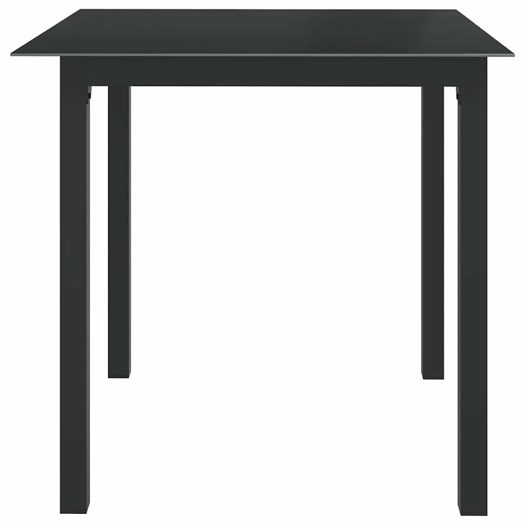 Vidaxl tuintafel 80x80x74 cm aluminium en glas zwart