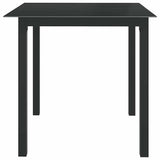 Vidaxl tuintafel 80x80x74 cm aluminium en glas zwart