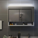 Vidaxl badkamerspiegelkast led 80x15x60 cm mdf wit