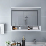 Vidaxl badkamerspiegelkast led 80x15x60 cm mdf wit