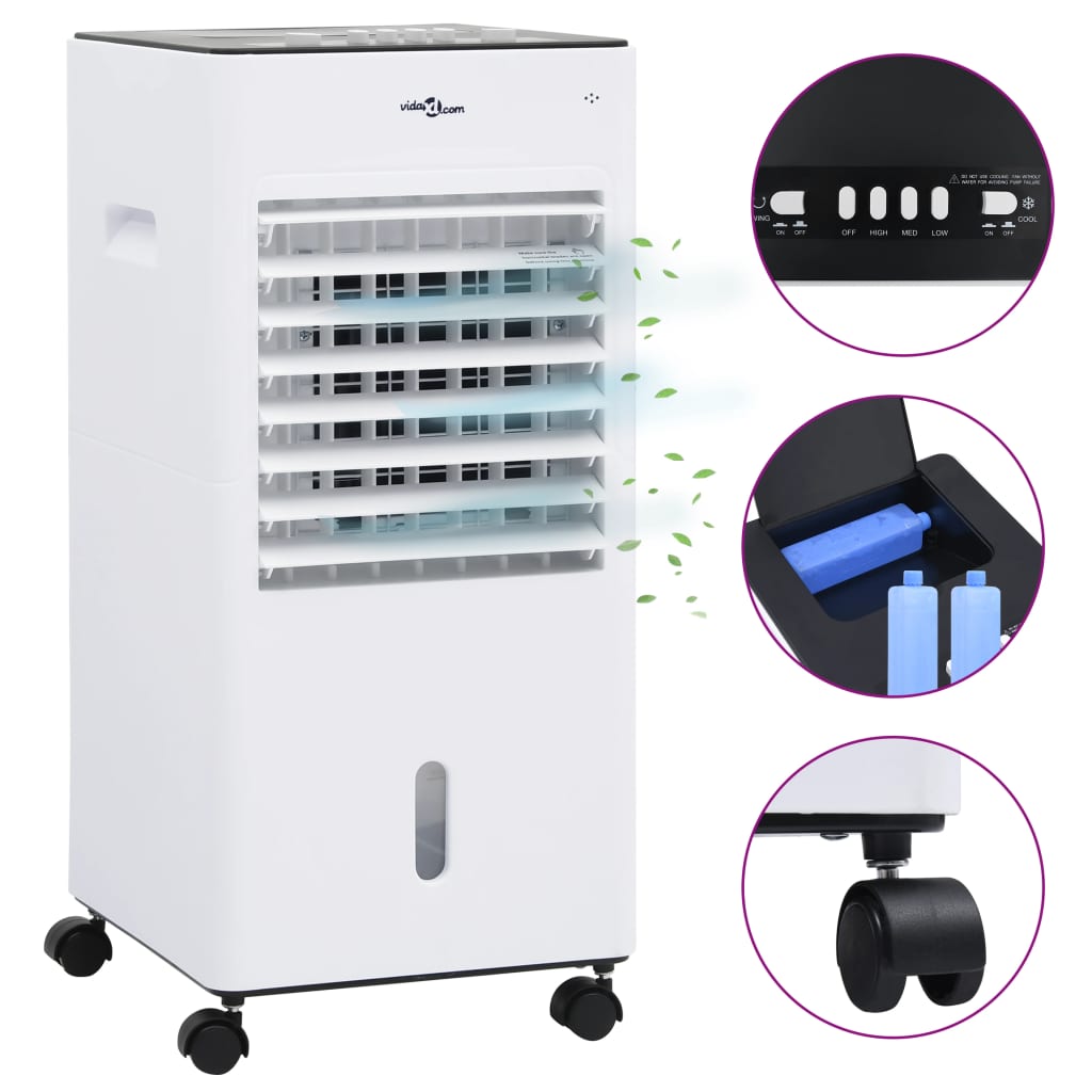 Vidaxl Air Cooler Mobile 3-in-15 W 61x31x27 cm weiß und schwarz