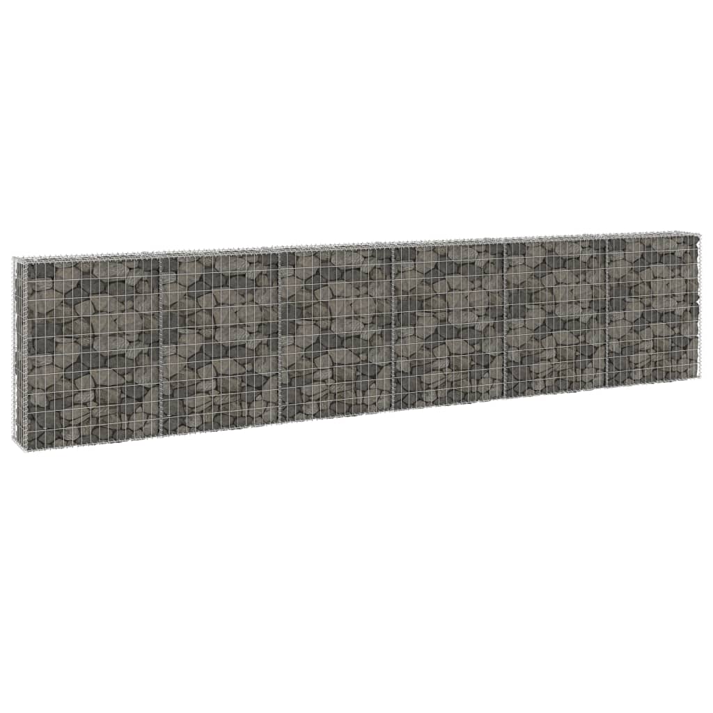 Vidaxl Schanskorf Wand mit Deckel 300x30x100 cm verzinkter Stahl