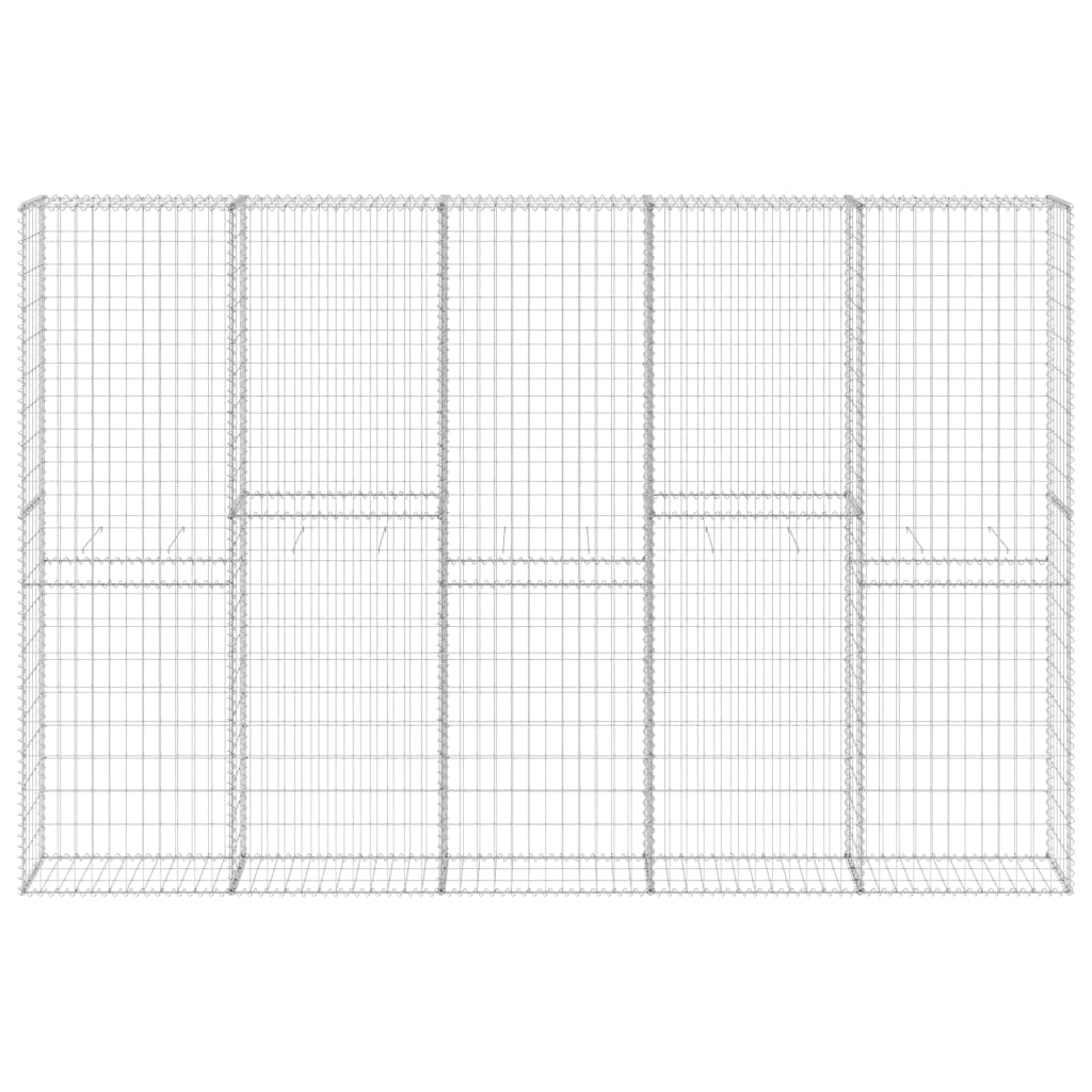 Muro de Vidaxl Schanskorf con tapas de 300x30x200 cm de acero galvanizado