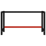 Vidaxl werkbankframe 150x57x79 cm metaal zwart en rood