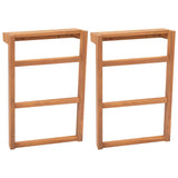 Racks de serviettes vidaxl 2 pcs teck solide