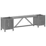 Vidaxl tuinbank met 2 plantenbakken 150 cm massief acaciahout grijs
