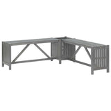 Vidaxl tuinhoekbank met plantenbak 117 cm massief acaciahout grijs