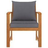 Vidaxl tuinstoelen 2 st met donkergrijs kussen massief acaciahout