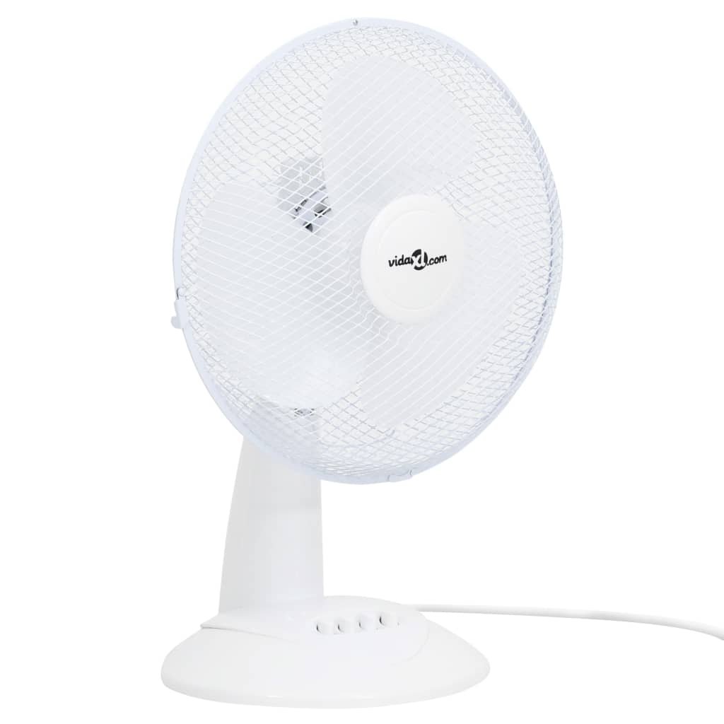 Vidaxl Tabel ventilator 3 hastigheder 40 W 30 cm hvid