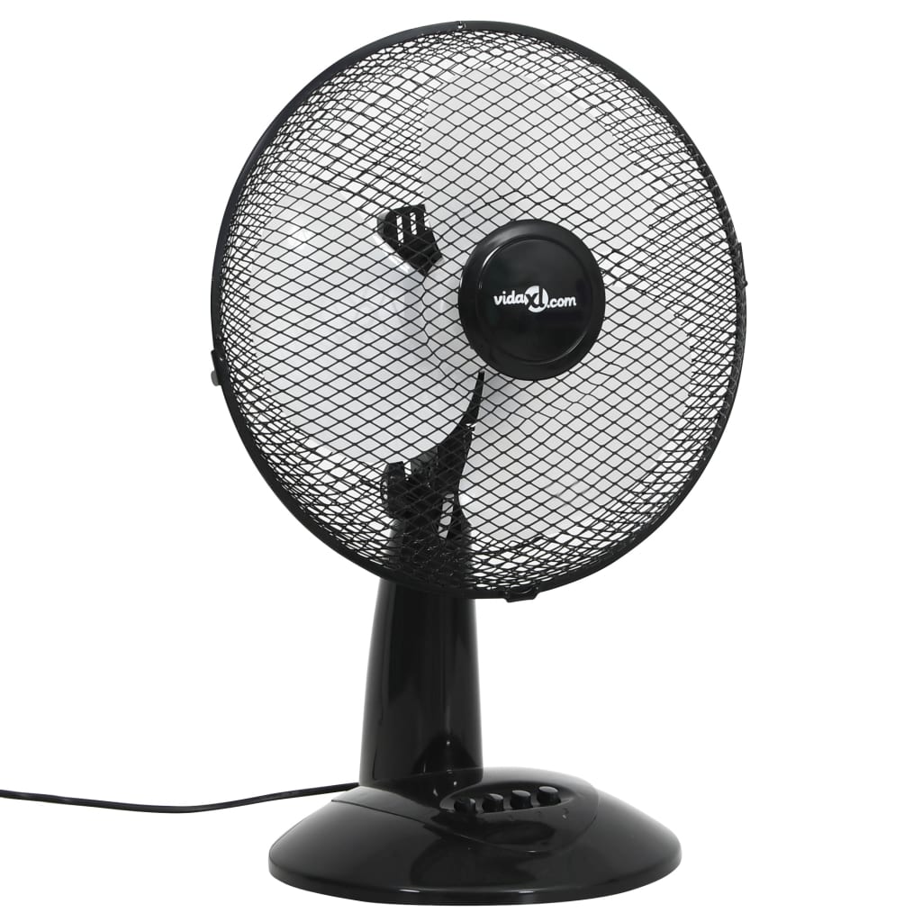 VIDAXL Table ventilador 3 velocidades 40 W 30 cm Negro