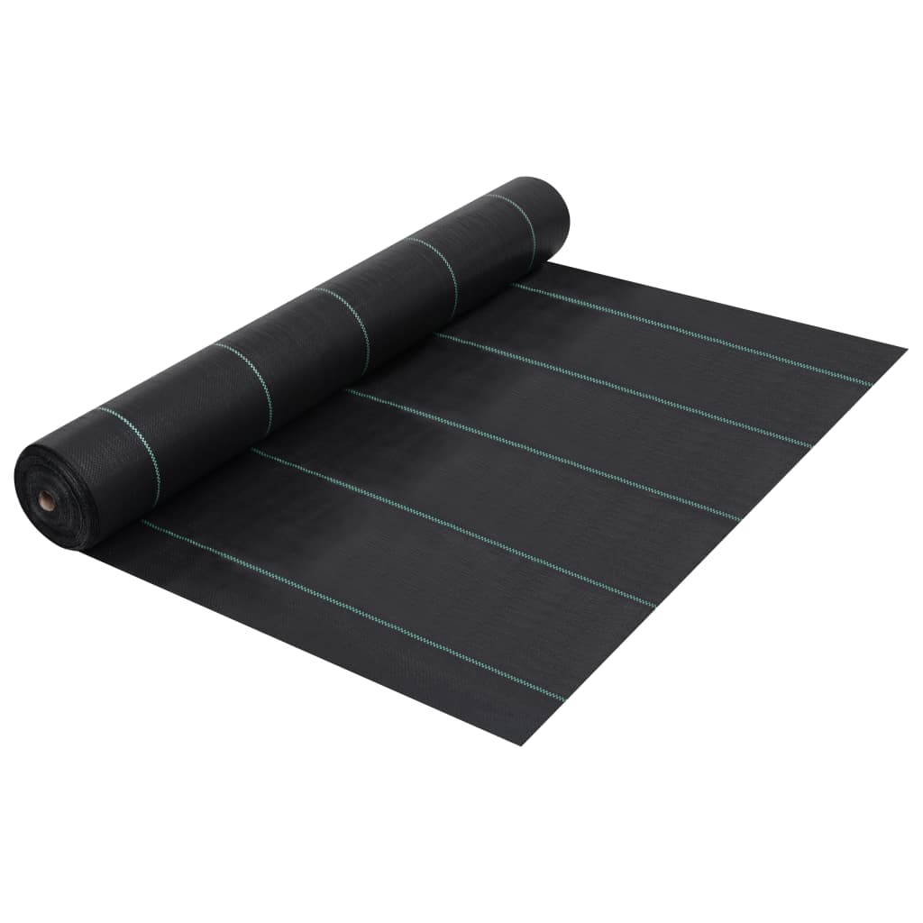 Tela de zanahoria Vidaxl 1x25 m pp negro