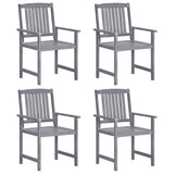 Vidaxl tuinstoelen 4 st massief acaciahout grijs