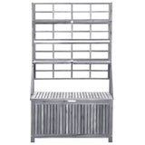 Vidaxl opbergbox met latwerk 99x55x160 cm massief acaciahout grijs