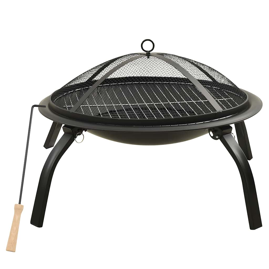 Vidaxl Fire Bowl a grilování 2-in-1 s pokerem 56x56x49 cm Steel