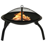 Vidaxl Fire Bowl og grill 2-i-1 med poker 56x56x49 cm stål