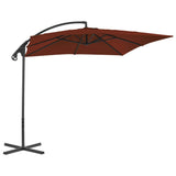 Vidaxl flytande parasol med stålstång 250x250 cm terrakotta -färgad