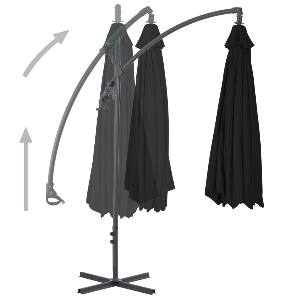 Vidaxl Floating parasol with steel pole 250x250 cm black