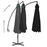 Vidaxl Floating Parasol s ocelovým pólem 250x250 cm černá