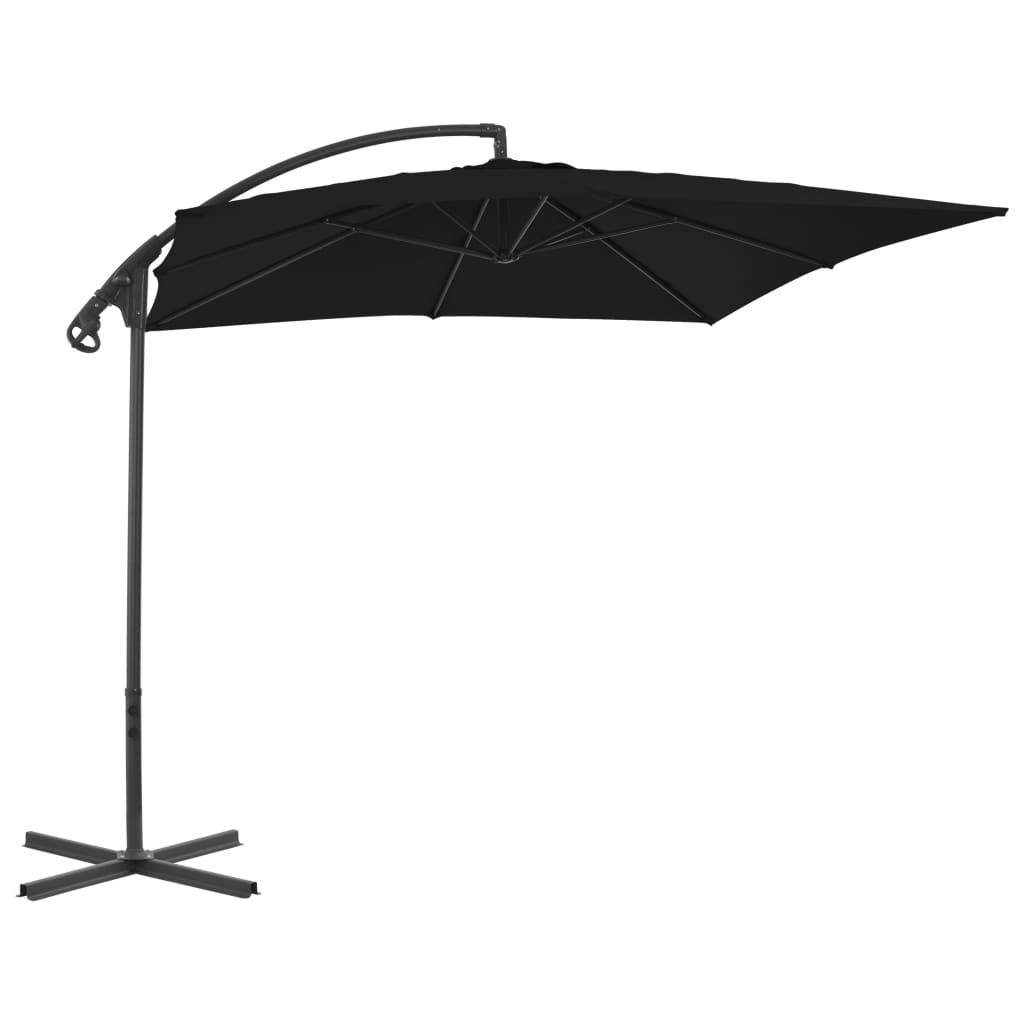 Vidaxl flytende parasol med stålstang 250x250 cm svart