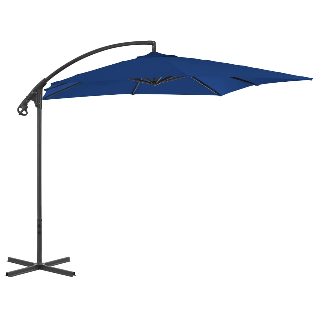 Vidaxl schwëmmt Paragolsol mat Stolpole 250x250 cm azure blo