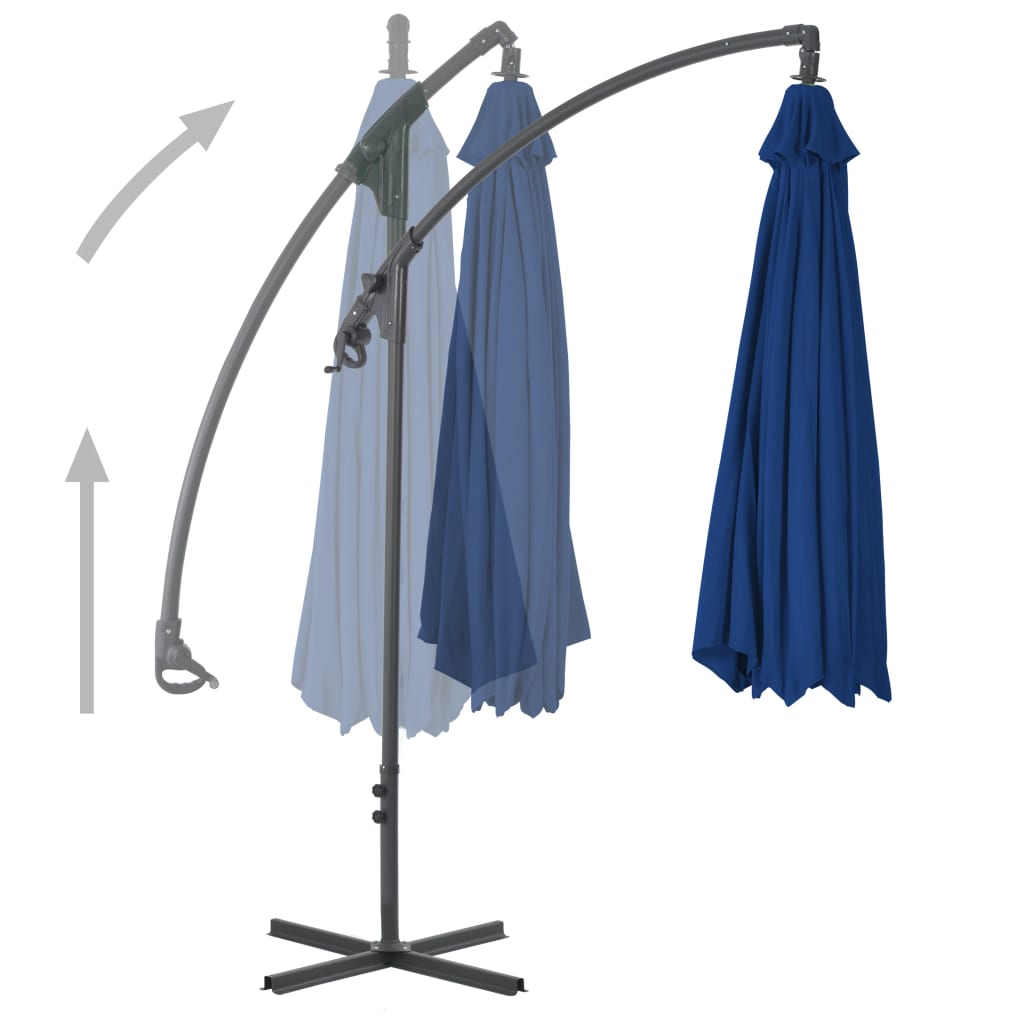 Vidaxl flytende parasol med stålstang 250x250 cm Azure Blue