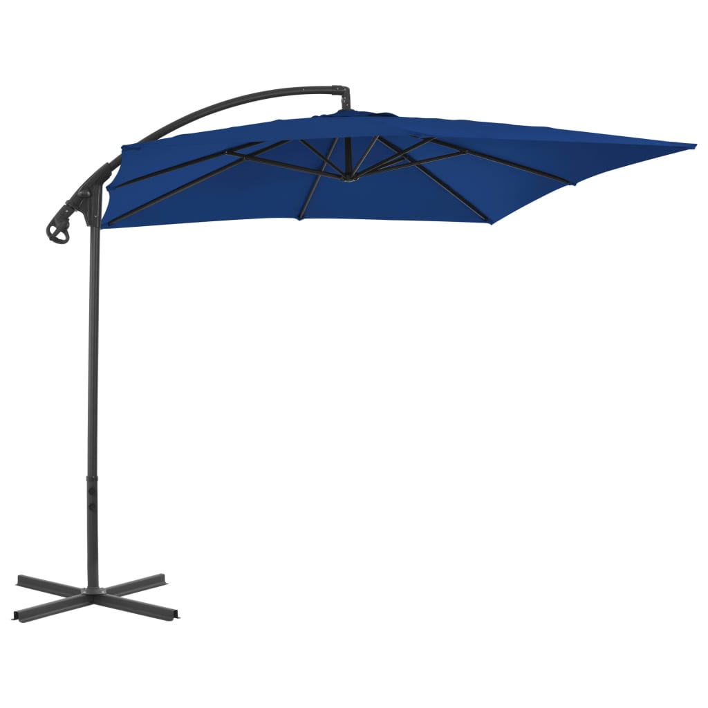 Vidaxl Flydende parasol med stålstang 250x250 cm azurblå