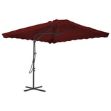 Vidaxl Parasol med stålstång 250x250x230 cm Bordeaux Red