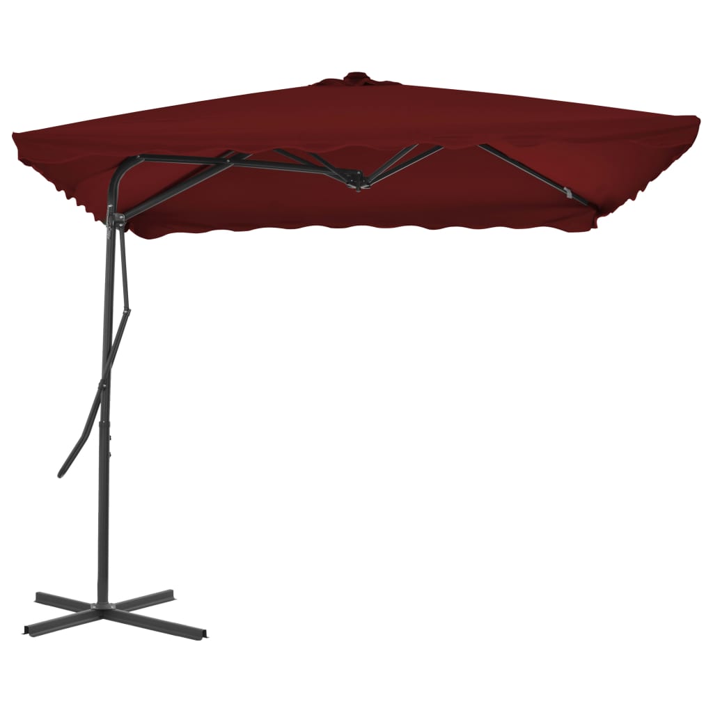 Vidaxl Parasol ze stalowym biegunem 250x250x230 cm Bordeaux Red