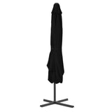 Vidaxl Parasol con polo in acciaio 250x250x230 cm nero