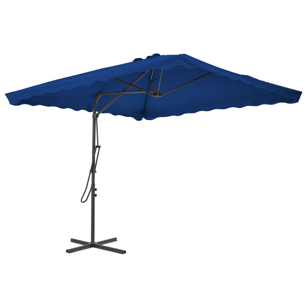 Vidaxl Parasol z jekleno palico 250x250x230 cm modra