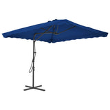 Vidaxl parasol s ocelovým pólem 250x250x230 cm modrá