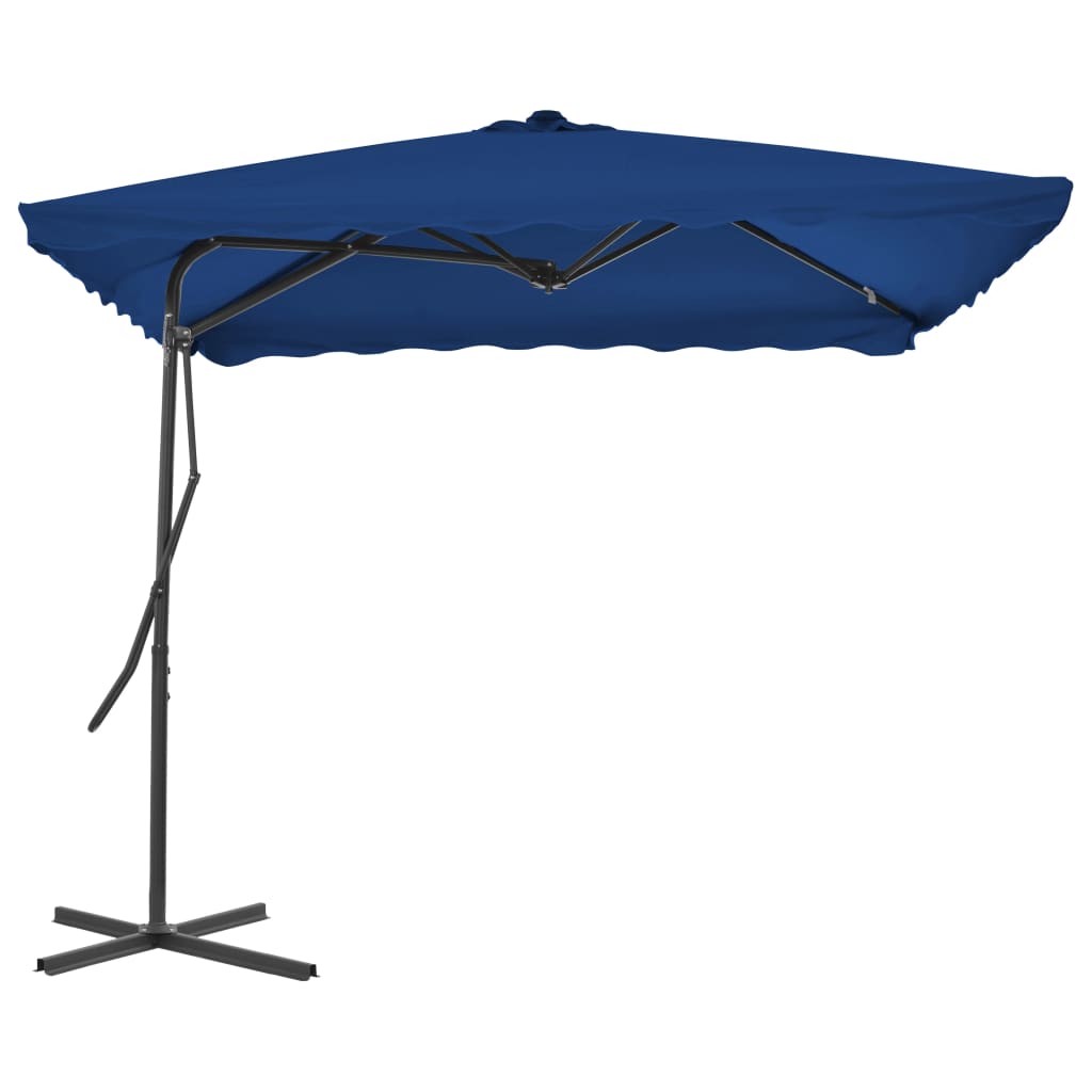 Vidaxl -parasol med stålstang 250x250x230 cm blå