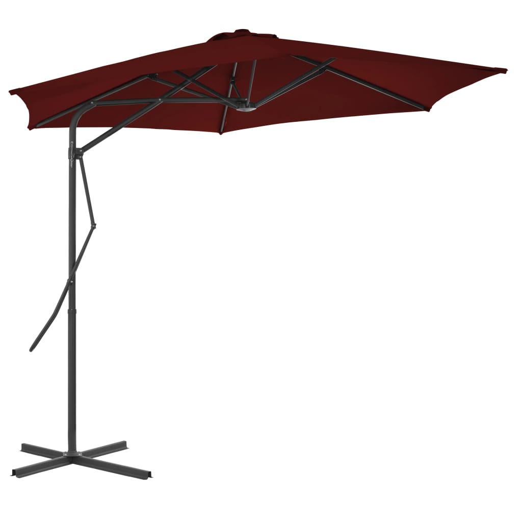 Vidaxl Parasol z jeklenim drogom 300x230 cm Bordeaux Red